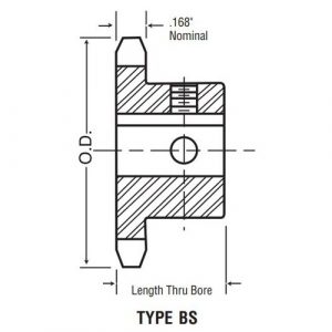 No 35 BS Sprocket Dimensions Diagram