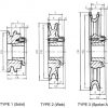 H Bushing Sheaves 1-Groove Dimensions Diagram