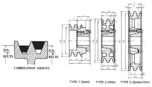 H Sheave 2BK Dimensions Diagram