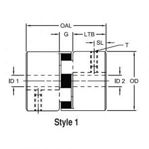 Jaw Coupling Style 1 Diagram