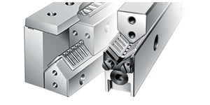 INA ML and V guideways with adjusting gib and angled flat cage