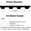 Bando XL Timing Dimensional Drawing